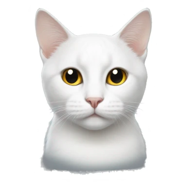 White cat with two black dots on head sticker