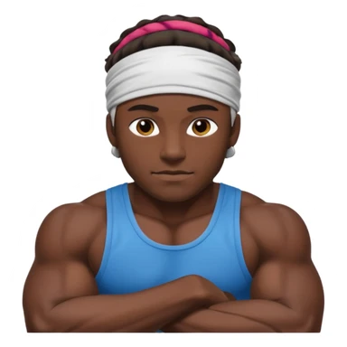 Male Athlete wear headband sticker