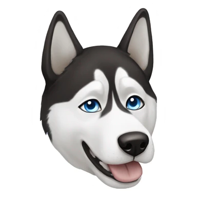 Black and white husky dog with a left blue eye and right brown eye  sticker