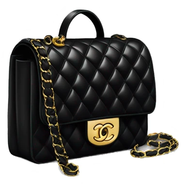 Black chanel quilted bag with gold accents sticker