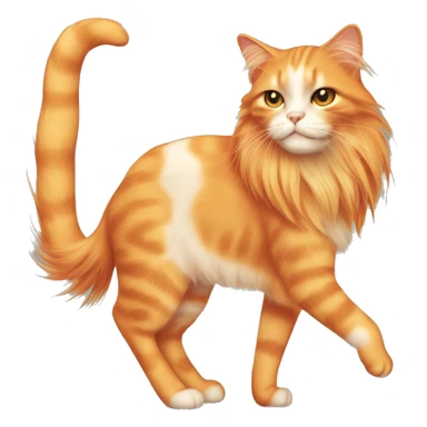orange cat malicious long hair but cute sticker