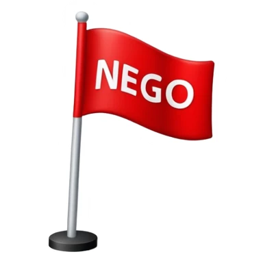 Crie pra mim uma bandeira metade vermelha e metade preta escrito em letras brancas a palavra nego na parte vermelha sticker