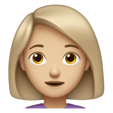 Pale brown hair girl tired sticker