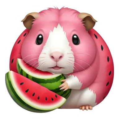 Guinea pig eating watermelon  sticker