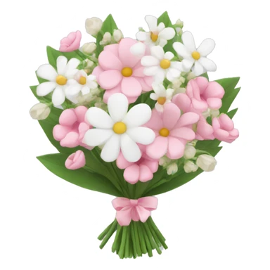 Pink and white flower bouquet  sticker