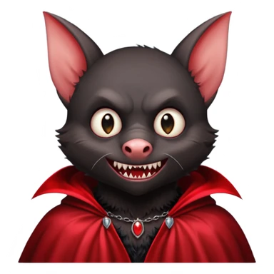 Vampire Pet, Bat in red collar cloak sticker
