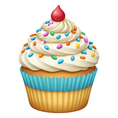Vanilla Cupcake with white icing and colorful sprinkles  sticker