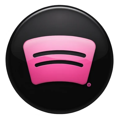 Spotify logo design, realistic. In black and pink color  sticker