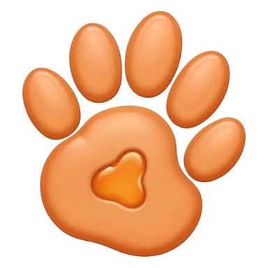 a very light pale pastel apricot pawprint sticker