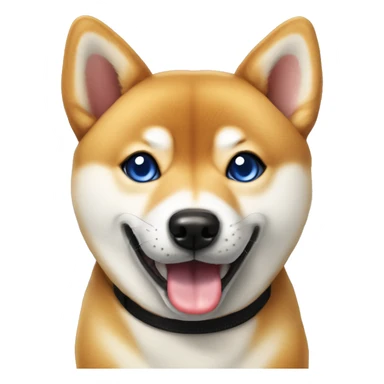 shiba inu blue eyes with tongue out sticker
