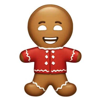 cute light brown gingerbread man with smile and red christmas sweater sticker