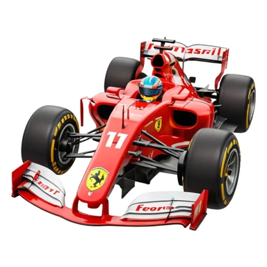 Make a Ferrari f1 car with leclerc driving it emoji sticker