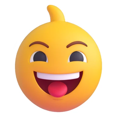 AI emoji with a big smirk, exaggerated funny face, making a silly gesture to make friends laugh, playful and humorous sticker
