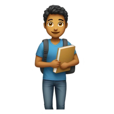 student carrying book sticker