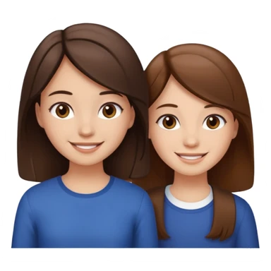 2 Besties g girls one dark brown hair one light brown hair sticker