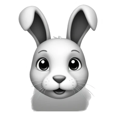 bunny black and white sticker