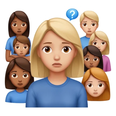 the girl thinks about several people sticker