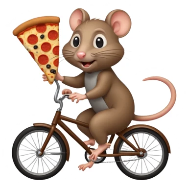 rat stealing pizza on a bike sticker