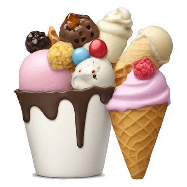 Ice cream with a lot of toppings  sticker