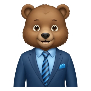 bear with suit and blue tie sticker