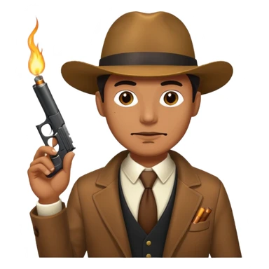 Mafia holding cigar and gun sticker