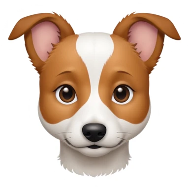 a fully white jack russell the size of a kelpie with light brown ears and a light brown patch on one eye sticker