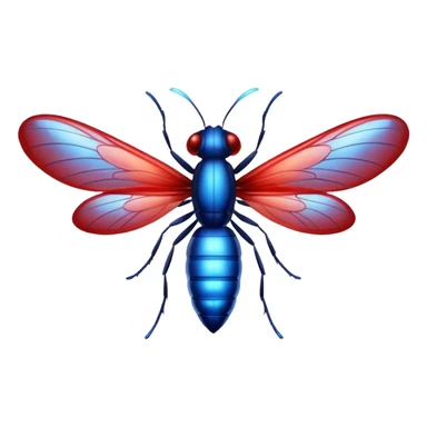 glitter red and blue firefly sticker