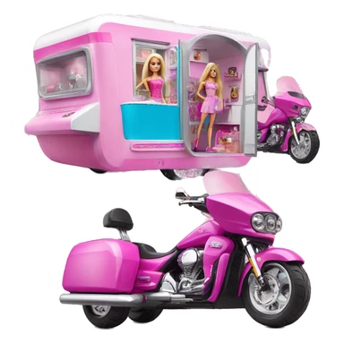 Barbie dream house Caravan-motor trike sticker