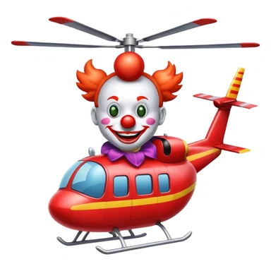 helicopter clown sticker