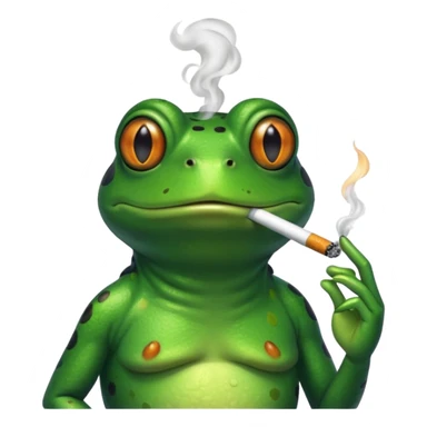 frog smoking a cigarette sticker