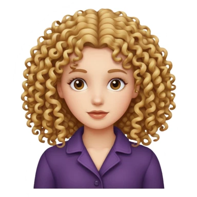 Chica blanca con pelo rizado  sticker