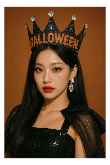 halloween kpop idol crown, sparkly and trendy sticker