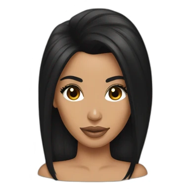 Kim kardashian with hair black sticker