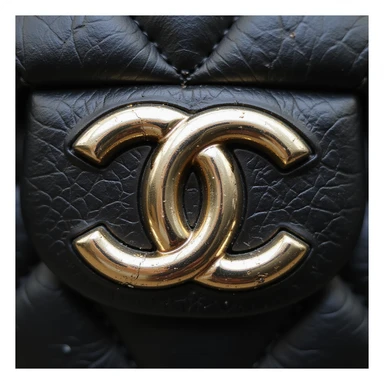Remove background, keep only the realistic Chanel logo, preserve photorealistic metallic look, transparent background. sticker