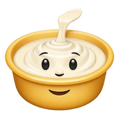 Happy face covered in white sauce sticker