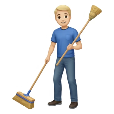 ligth man sweeping the floor sticker