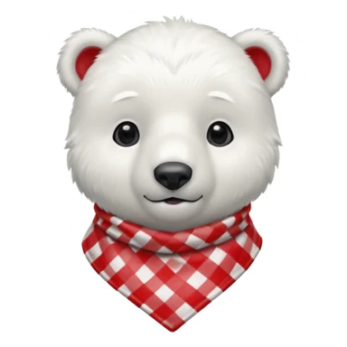 baby polar bear wearing a red and white checkered Neckerchief sticker