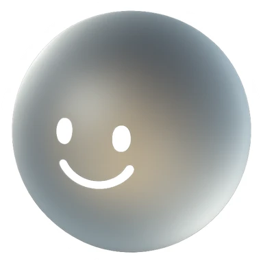 matte glass style aura ball with a warm smile sticker