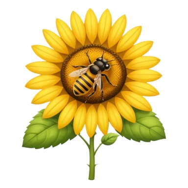  girasol y una aveja grande sticker