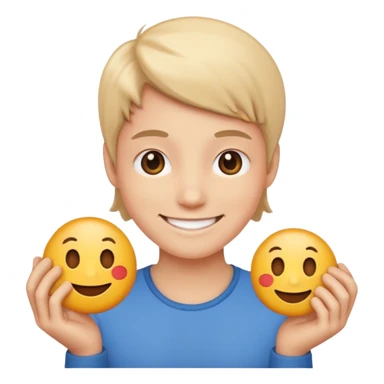 😔 who holds 😄 sticker