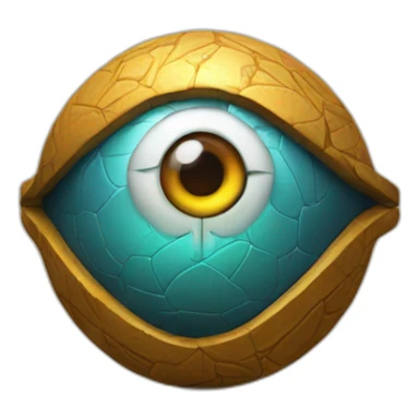3d sphere with a cartoon Pillager skin texture with Eye of Horus sticker