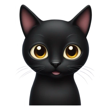 black cat with heart eyes  sticker