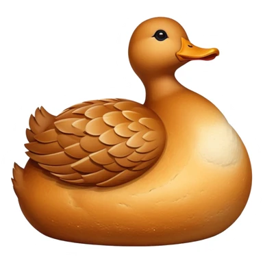 loaf of gluten bread in the shape of a duck, detailed bread texture sticker