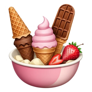 Neapolitan ice cream scoops in a bowl sticker