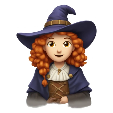 Sorcière mignonne rousse sticker