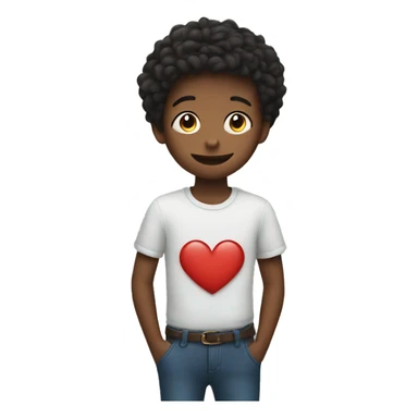 heart with boy in the middle sticker