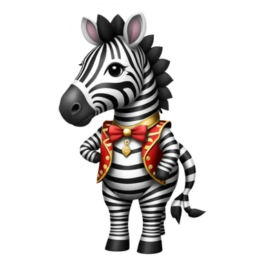 Vintage circus zebra wearing a costume sticker