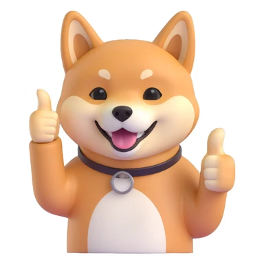 shiba inu showing thumbs up sticker