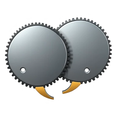 two overlapping speech bubbles, one with a gear sticker