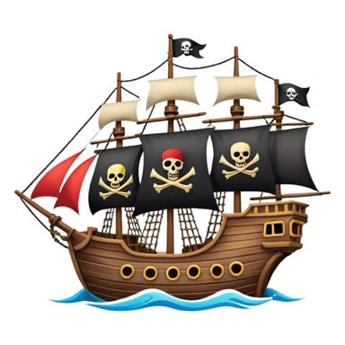 random colors pirate ships sticker